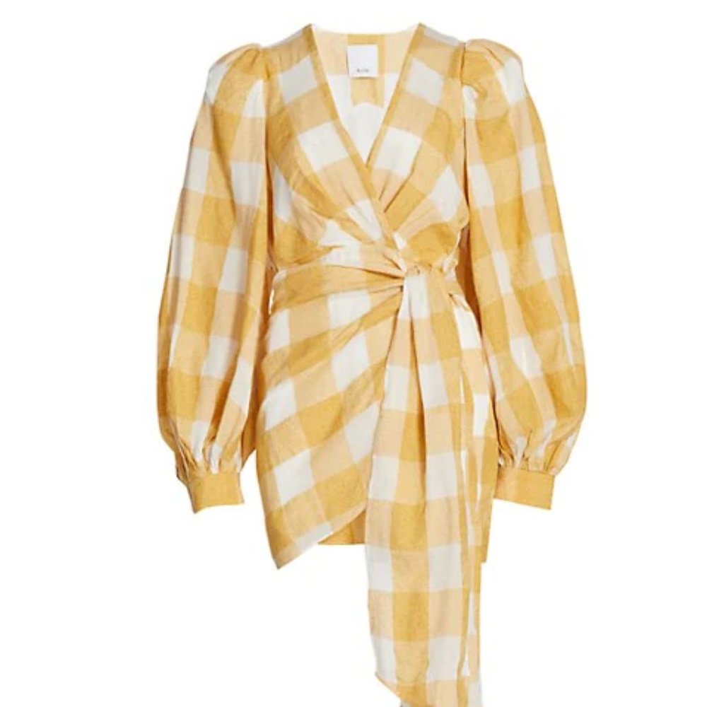 Acler Sutherland Checkered Wrap Dress